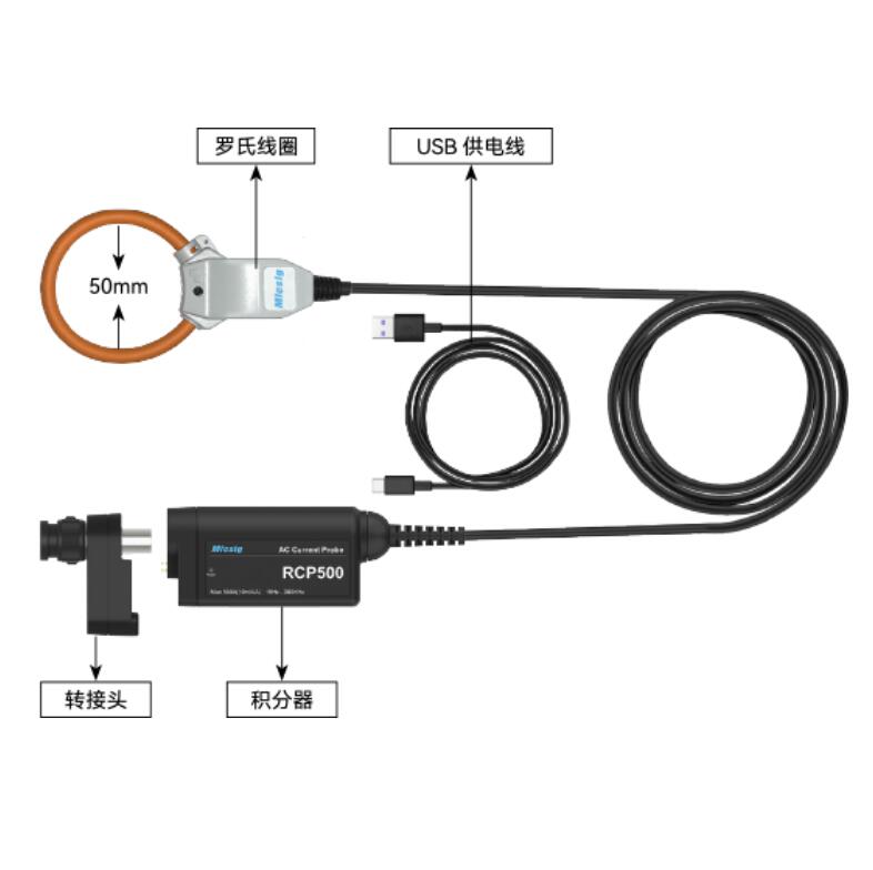 Micsig麦科信 RCP500罗氏线圈柔性交流电流探头 500Apk示波器通用